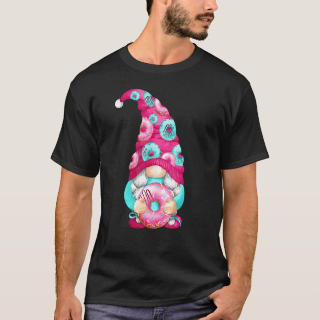 Camiseta Gnomo de Donut Con Patrón Adorable Para Jardinero  (Anverso)