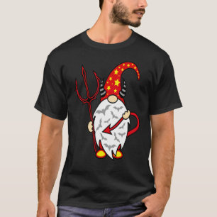 Camiseta Gnomo de Halloween Diablo con Tridente y Diablo La
