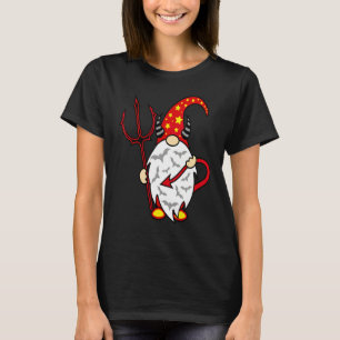 Camiseta Gnomo de Halloween Diablo con Tridente y Diablo La