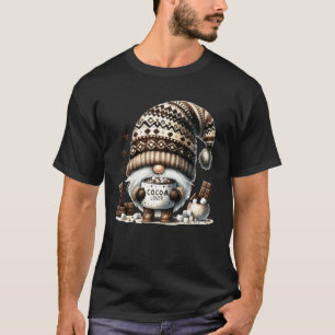 Camiseta Gnomo de invierno con tazas de cacao caliente y ma