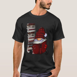 Camiseta Gnomo de jardín de cuadros de Búfalo leyendo libro