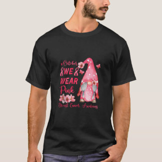 Camiseta Gnomo de lazo rosa de apoyo a la concienciación so