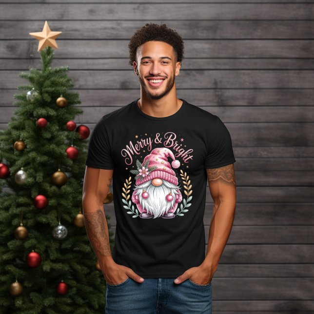 Camiseta Gnomo de Navidad Rosa Alegre y Brillante (Subido por el creador)