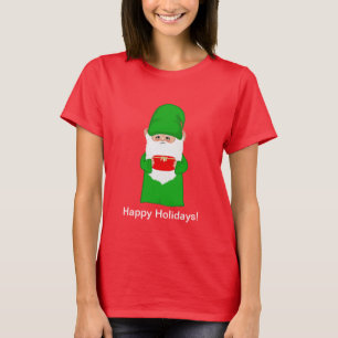 Camiseta Gnomo divertido y feo de Navidad en verde feo