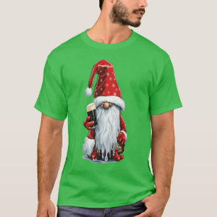 Camiseta Gnomo festivo sosteniendo un vaso de Irish Dry Sto