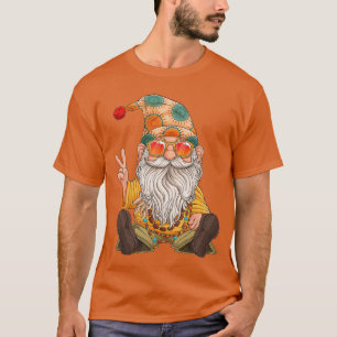 Camiseta Gnomo Hippie Divertido Signo de Paz Amantes de Gno