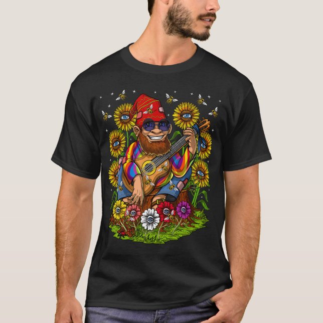 Camiseta Gnomo Hippie Girasoles (Anverso)