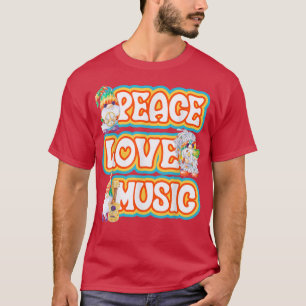 Camiseta Gnomo Hippie, Paz Amor Música 956