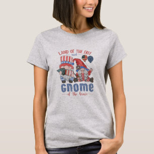 Camiseta Gnomo Patriótico Tierra de los Libres Hogar de Val