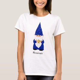 Camiseta Gnomo Sabio Vestido de Azul con Lámpara