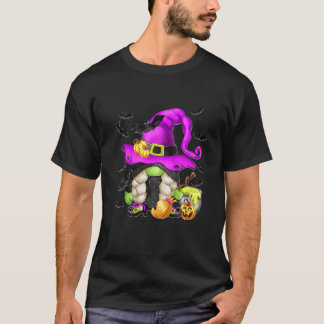 Camiseta Gnomos Brujos Para Niñas Morado Halloween Para Niñ