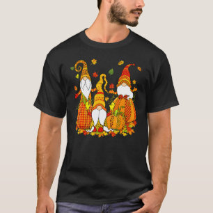 Camiseta Gnomos de Estampado de Calabaza de Leopardo Cuadro