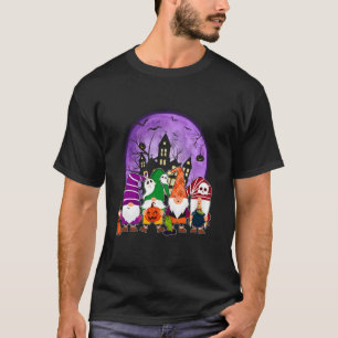 Camiseta Gnomos de Halloween Murciélagos de Luna Truco o tr