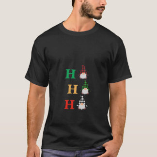 Camiseta Gnomos Divertidos De Mujeres Ho Ho Ho A Cuadros Cl
