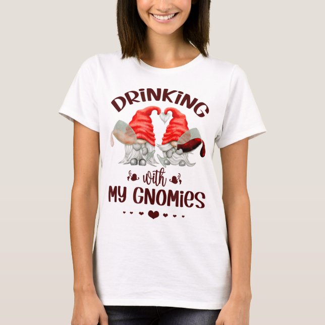 Camiseta Gnomys de los amantes del vino que beben con mis g (Anverso)