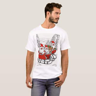 Camiseta Gnomys navidades con esleigh y reno -festivo