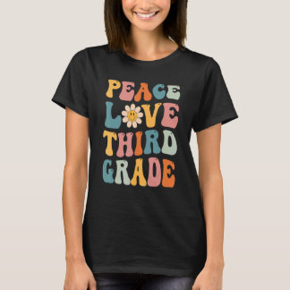 Camiseta Gnoovy Retro Vintage Peace Love Third Grado Back T