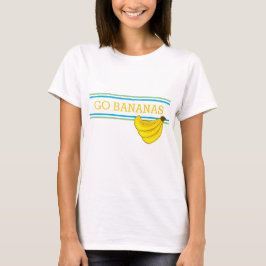 Camiseta GO BANANAS, rayas con pandillas de banano amarillo
