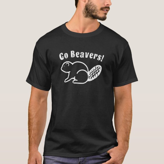 Camiseta Go Beavers Vintage Beaver Pintura (Anverso)