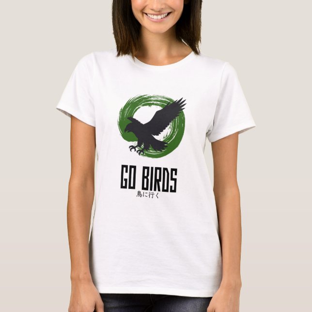 Camiseta Go Birds Women’s Slim‑Fit Japanese‑Style T‑Shirt (Anverso)
