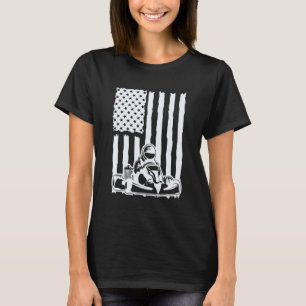 Camiseta Go Cart Racer American Flag Vintage Go Cart