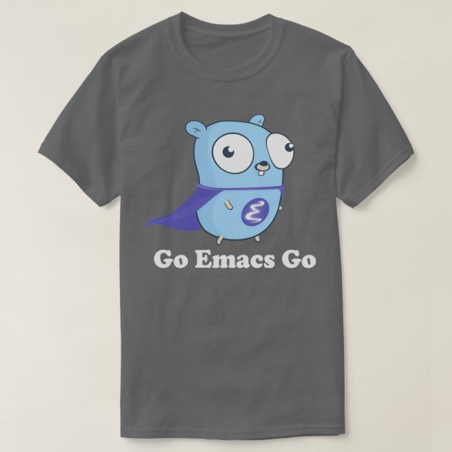 Camiseta Go Emacs Go Black (Diseño del anverso)