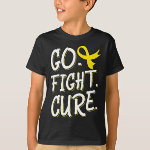 Camiseta Go Fight Cure Children Cancer Gold Ribbon Awarene