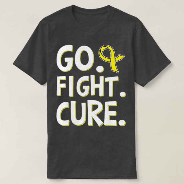 Camiseta Go Fight Cure Gold Ribbon Child Cancer Awarene (Diseño del anverso)