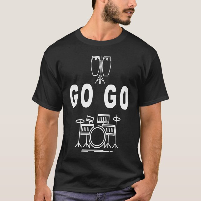 Camiseta Go Go Music Drum set design! Washington DC (Anverso)