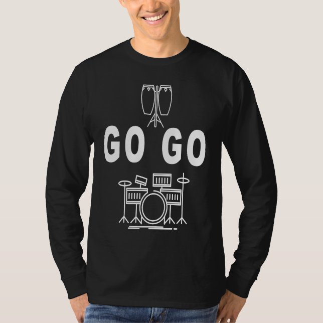 Camiseta Go Go Music Drum set design! Washington DC (Anverso)