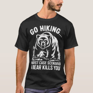 Camiseta Go Hiking Bear Mountain Forest Wildlife Camping Wi