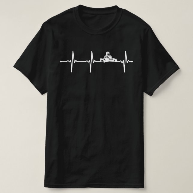 Camiseta Go Kart Carreras Driver ECG Heartbeat Wv (Diseño del anverso)