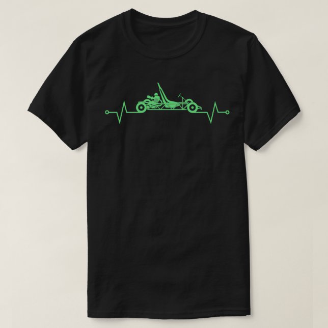 Camiseta Go Kart Carreras Go Kart Racer Heartbeat (Diseño del anverso)