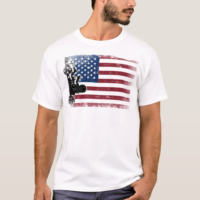 Camiseta Go Kart Go Kart Bandera estadounidense (Anverso)