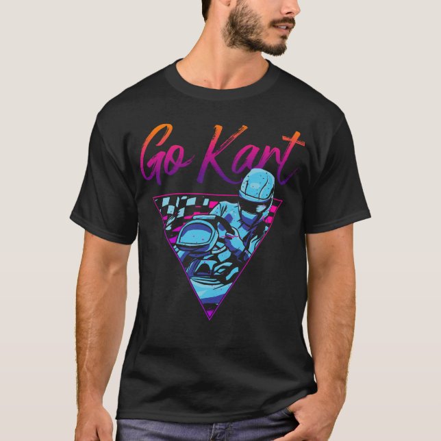 Camiseta Go Kart Go Kart Retro de los años 80 (Anverso)