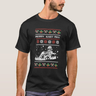 Camiseta Go Kart Ugly Navidades Merry Kart-Mas Karting Moto