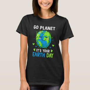 Camiseta Go Planet Earth Day Rainbow Cute Earth Kids Toddl