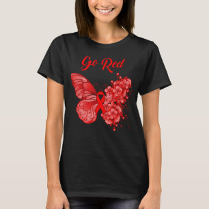 Camiseta Go Red Butterfly Heart Disease Awareness Mes