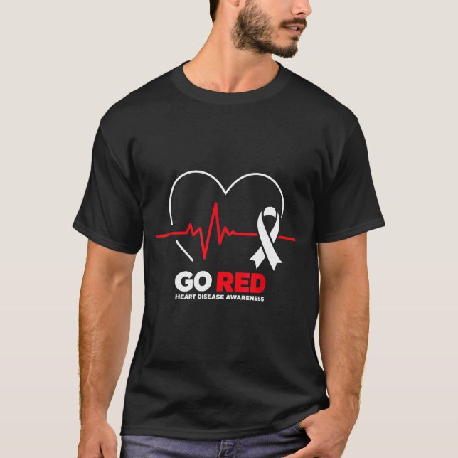 Camiseta Go Red For Women American Chd Heart Disease Month  (Anverso)