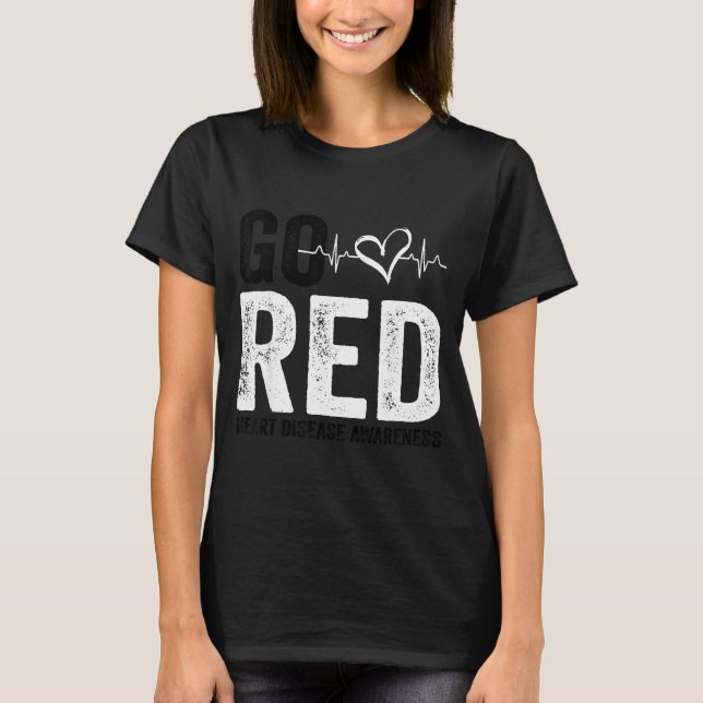 Camiseta Go Red For Women American Heart Disease Month Awar (Anverso)