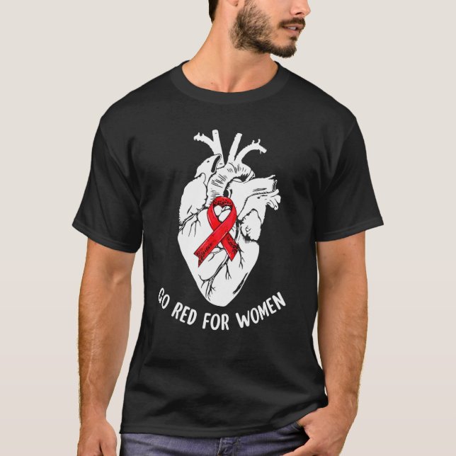 Camiseta Go Red For Women Heart Health Awareness Cardiac Nu (Anverso)