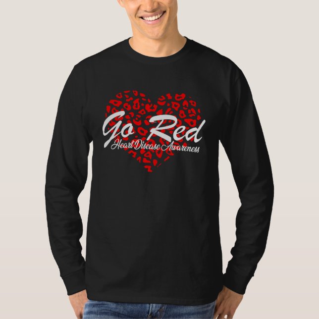 Camiseta Go Red For Womens Heart Disease Awareness Month Le (Anverso)