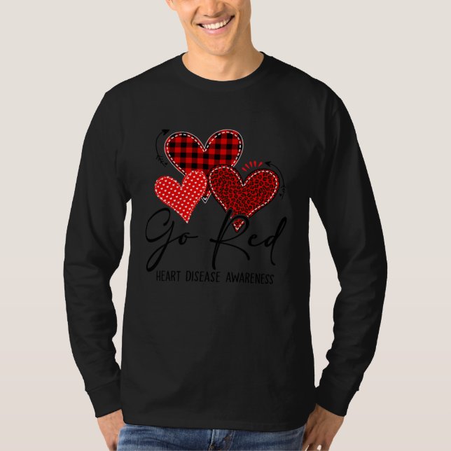 Camiseta Go Red For Womens Heart Disease Awareness Month Le (Anverso)