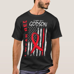 Camiseta Go Red Godson Heart Disease Awareness Flag Godpare