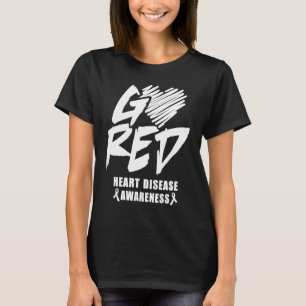 Camiseta Go Red Heart Disease Awareness Mont Ribbon