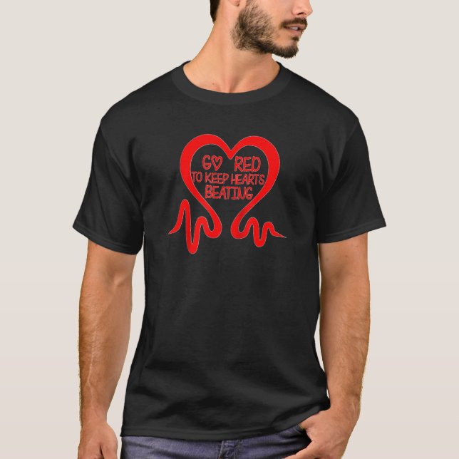 Camiseta Go Red Heart Disease Awareness Month (Anverso)