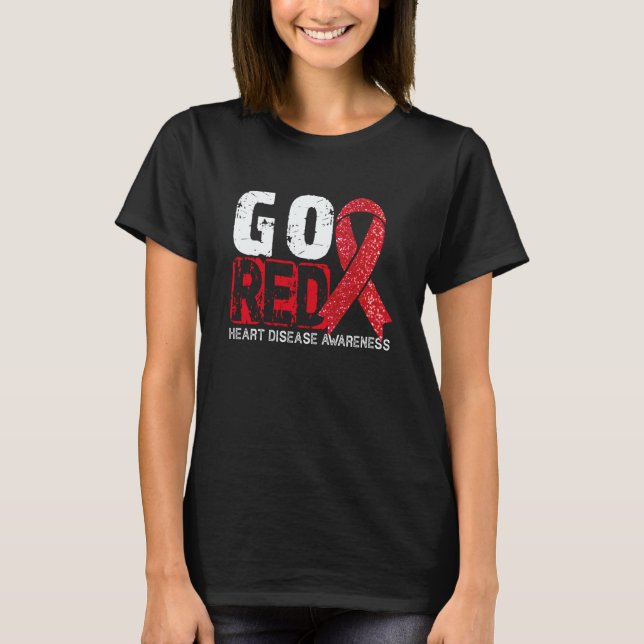 Camiseta Go Red Heart Disease Awareness We Wear Red In Febr (Anverso)