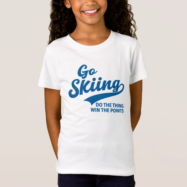 Camiseta Go Skiing – Minimal Winter Sports Typography Desig (Anverso)