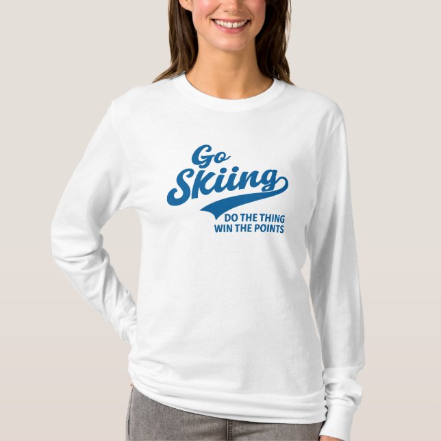 Camiseta Go Skiing – Minimal Winter Sports Typography Desig (Anverso)
