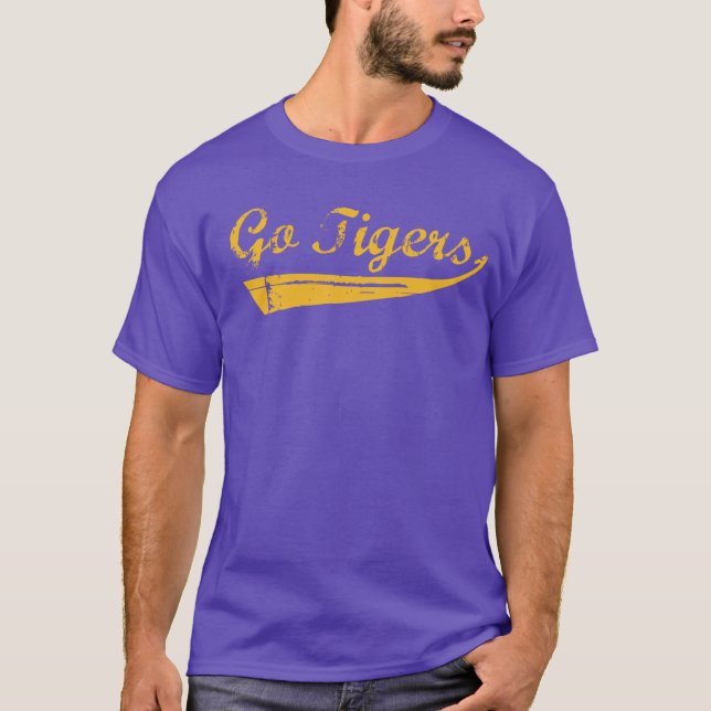 Camiseta Go Tigers Vintage (Oro) (Anverso)